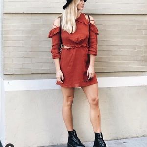 Red Carter long sleeve dress